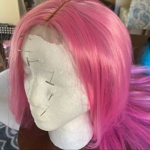 Synthetic Bubblegum Pink 24in Wig